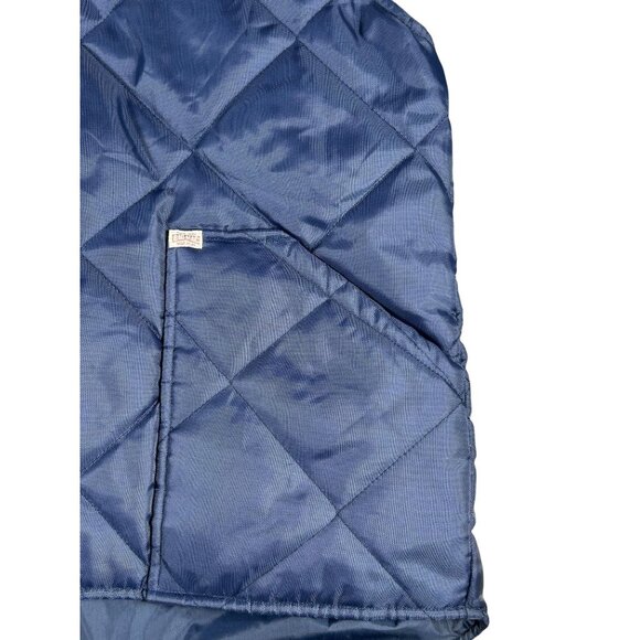 Big Mac Workwear Quilted Hoodie Mens XXL Navy Blue Gray Pocket Drawstring Zip Up - Picture 4 of 10